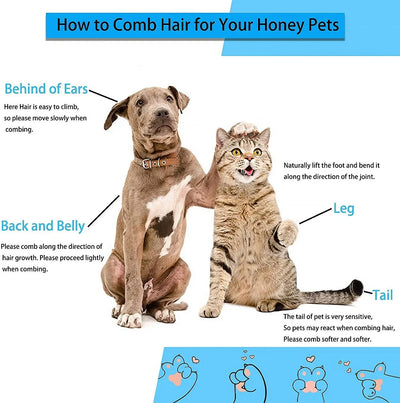 Dog & Cat Hair Remover Brush – Grooming Comb for Long Hair