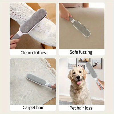 Double-Sided Pet Hair Remover Brush – No Refills Needed