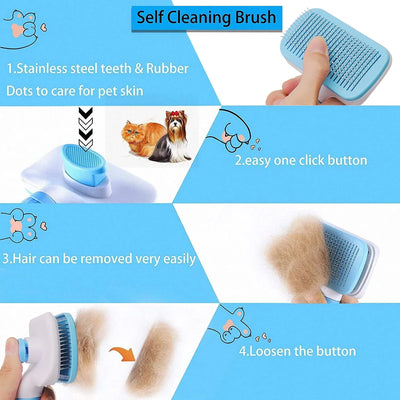 Dog & Cat Hair Remover Brush – Grooming Comb for Long Hair
